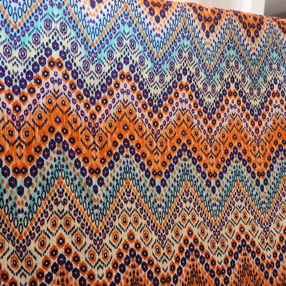 Other - Boho Chevron Printed Knit Fabric – Approx. 2+ Yards (~84") (Vibrant Multicolor)